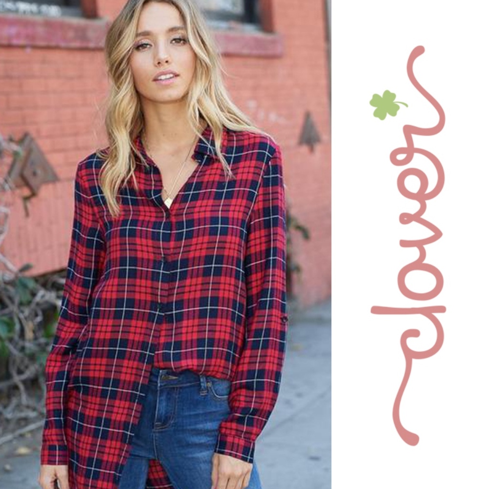 Plaid Button Down Top